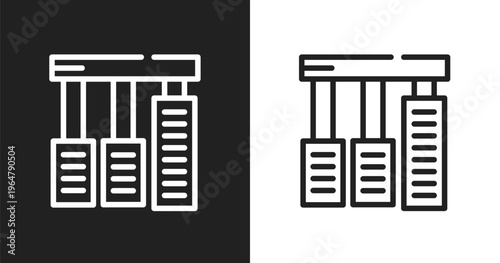 Car accelerator icon. Linear black, white icon from car parts collection. Outline car accelerator vector. Thin line symbol isolated on white and black background