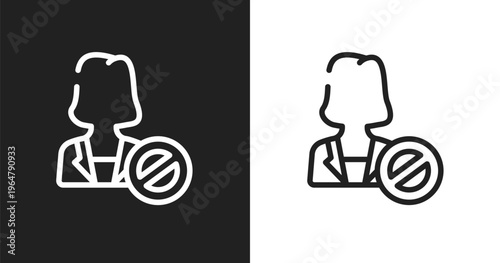 Impeachment icon. Linear black, white icon from general collection. Outline impeachment vector. Thin line symbol isolated on white and black background