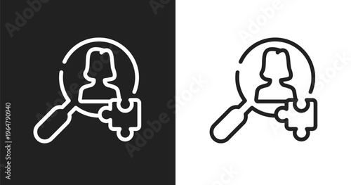 Hr solutions icon. Linear black, white icon from general collection. Outline hr solutions vector. Thin line symbol isolated on white and black background