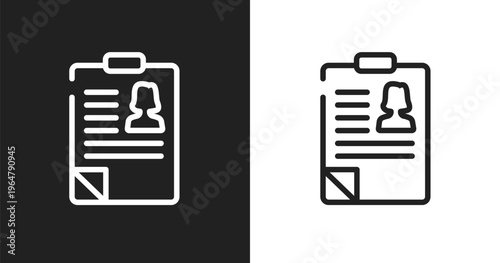 Hr policies icon. Linear black, white icon from general collection. Outline hr policies vector. Thin line symbol isolated on white and black background