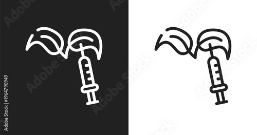 Gmo icon. Linear black, white icon from general collection. Outline gmo vector. Thin line symbol isolated on white and black background