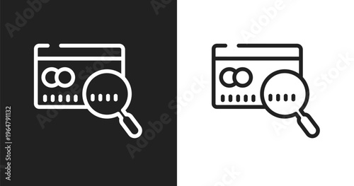Credit score icon. Linear black, white icon from general collection. Outline credit score vector. Thin line symbol isolated on white and black background