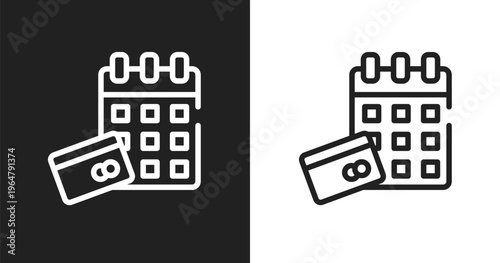 Annual fee icon. Linear black, white icon from general collection. Outline annual fee vector. Thin line symbol isolated on white and black background