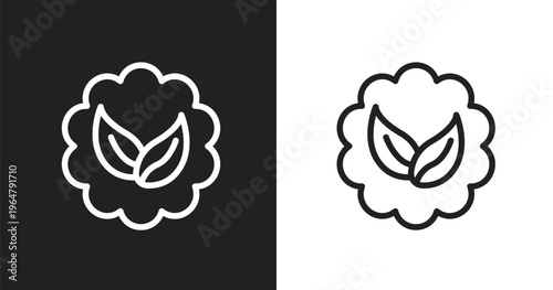 Go green badge icon. Linear black, white icon from general collection. Outline go green badge vector. Thin line symbol isolated on white and black background