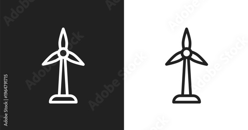 Renewable energy label icon. Linear black, white icon from general collection. Outline renewable energy label vector. Thin line symbol isolated on white and black background