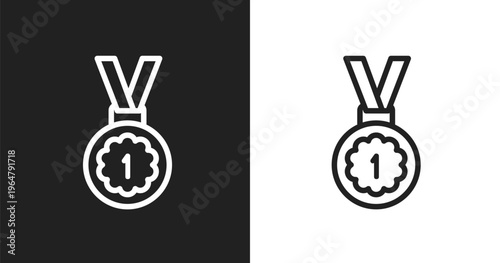 Win icon. Linear black, white icon from general collection. Outline win vector. Thin line symbol isolated on white and black background