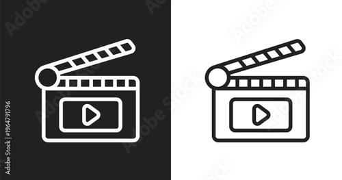 Fragments icon. Linear black, white icon from general collection. Outline fragments vector. Thin line symbol isolated on white and black background