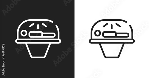 Solarium icon. Linear black, white icon from general collection. Outline solarium vector. Thin line symbol isolated on white and black background