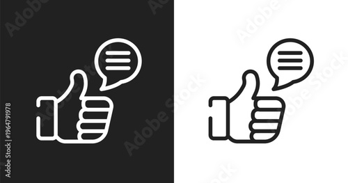 Social campaign icon. Linear black, white icon from general collection. Outline social campaign vector. Thin line symbol isolated on white and black background