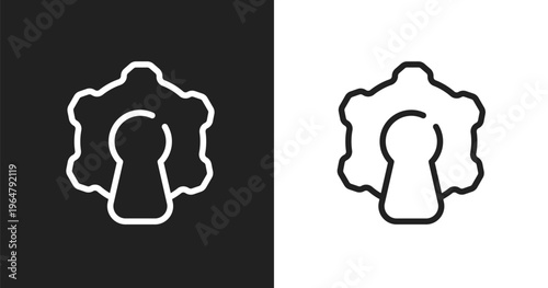 Open source icon. Linear black, white icon from general collection. Outline open source vector. Thin line symbol isolated on white and black background