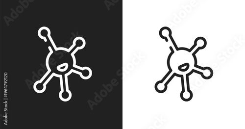 Organism icon. Linear black, white icon from general collection. Outline organism vector. Thin line symbol isolated on white and black background