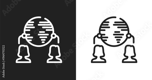 Outsourcing icon. Linear black, white icon from general collection. Outline outsourcing vector. Thin line symbol isolated on white and black background