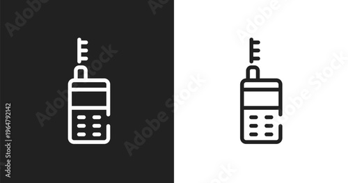 Laser measurement icon. Linear black, white icon from general collection. Outline laser measurement vector. Thin line symbol isolated on white and black background
