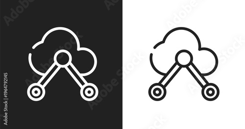 Internet of things icon. Linear black, white icon from general collection. Outline internet of things vector. Thin line symbol isolated on white and black background