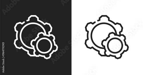 Configuration icon. Linear black, white icon from business pack collection. Outline configuration vector. Thin line symbol isolated on white and black background