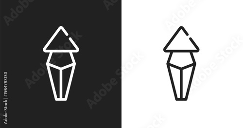 Arrows up icon. Linear black, white icon from marketing collection. Outline arrows up vector. Thin line symbol isolated on white and black background