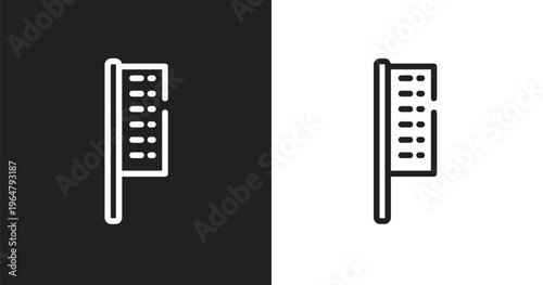 Bow flags icon. Linear black, white icon from advertisement collection. Outline bow flags vector. Thin line symbol isolated on white and black background