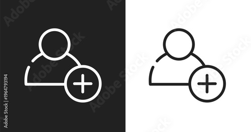 Hire icon. Linear black, white icon from marketing collection. Outline hire vector. Thin line symbol isolated on white and black background