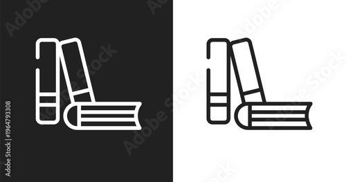Practise areas icon. Linear black, white icon from law and justice collection. Outline practise areas vector. Thin line symbol isolated on white and black background