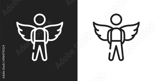 Innocent icon. Linear black, white icon from law and justice collection. Outline innocent vector. Thin line symbol isolated on white and black background