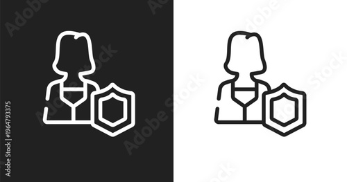Custody icon. Linear black, white icon from law and justice collection. Outline custody vector. Thin line symbol isolated on white and black background