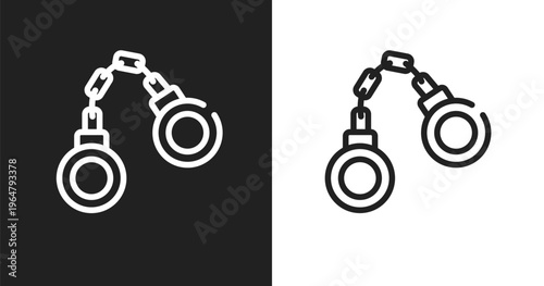 Criminal law icon. Linear black, white icon from law and justice collection. Outline criminal law vector. Thin line symbol isolated on white and black background