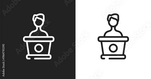 Counsel icon. Linear black, white icon from law and justice collection. Outline counsel vector. Thin line symbol isolated on white and black background
