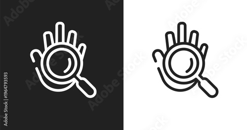 Evidence icon. Linear black, white icon from law and justice collection. Outline evidence vector. Thin line symbol isolated on white and black background