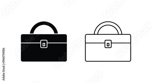 Black and white handbag icons Vector