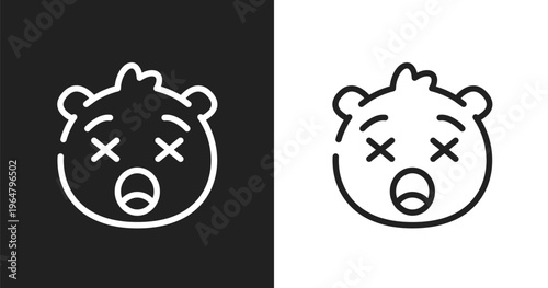 Frowning with open mouth emoji icon. Linear black, white icon from emoji collection. Outline frowning with open mouth emoji icon vector. Thin line symbol for use on web and mobile apps, logo, print