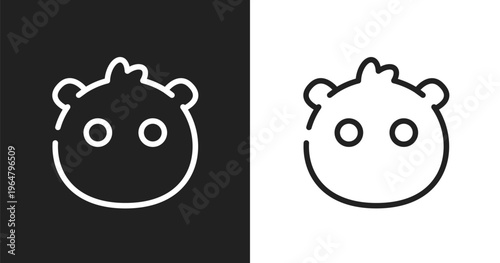 Emoji without mouth icon. Linear black, white icon from emoji collection. Outline emoji without mouth vector. Thin line symbol isolated on white and black background