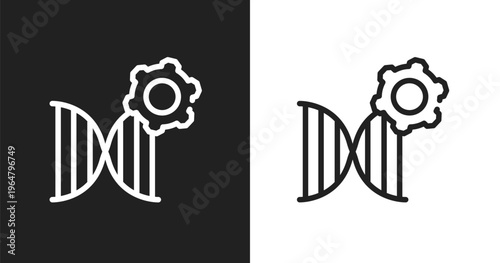 Biotechnology icon. Linear black, white icon from biochemistry collection. Outline biotechnology vector. Thin line symbol isolated on white and black background