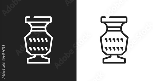 Antique icon. Linear black, white icon from nerd collection. Outline antique vector. Thin line symbol isolated on white and black background