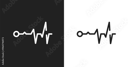 Life line icon. Linear black, white icon from science and technology collection. Outline life line vector. Thin line symbol isolated on white and black background