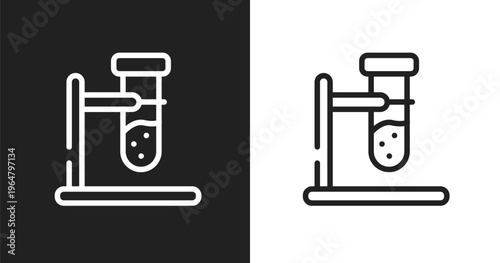 Biochemistry icon. Linear black, white icon from laboratory collection. Outline biochemistry vector. Thin line symbol isolated on white and black background