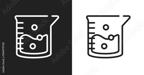 Agitator icon. Linear black, white icon from laboratory collection. Outline agitator vector. Thin line symbol isolated on white and black background