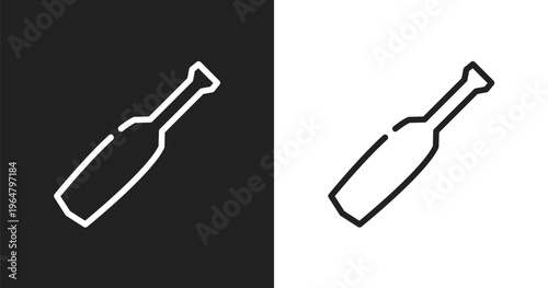 Baseball bat icon. Linear black, white icon from sports collection. Outline baseball bat vector. Thin line symbol isolated on white and black background