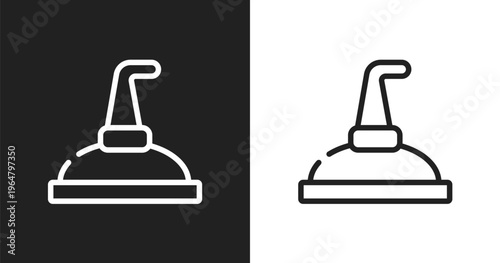 Still icon. Linear black, white icon from chemistry collection. Outline still vector. Thin line symbol isolated on white and black background