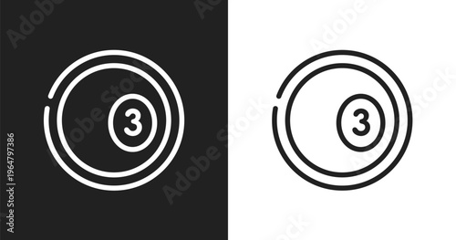 Ball pool icon. Linear black, white icon from kindergarten collection. Outline ball pool vector. Thin line symbol isolated on white and black background