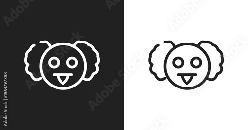 Professor icon. Linear black, white icon from back to school collection. Outline professor vector. Thin line symbol isolated on white and black background