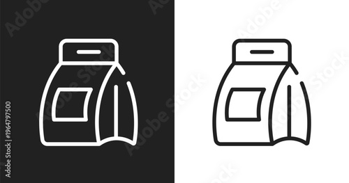 Washing powder icon. Linear black, white icon from housekeeping collection. Outline washing powder vector. Thin line symbol isolated on white and black background