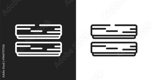 Boards icon. Linear black, white icon from building collection. Outline boards vector. Thin line symbol isolated on white and black background