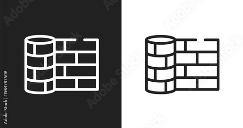 Linoleum icon. Linear black, white icon from building collection. Outline linoleum vector. Thin line symbol isolated on white and black background