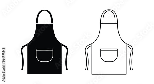 Black and white apron design Vector