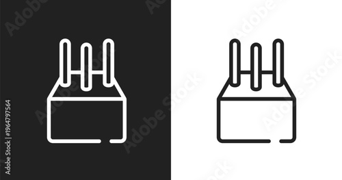 Concrete icon. Linear black, white icon from construction collection. Outline concrete vector. Thin line symbol isolated on white and black background