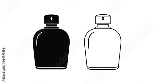 Black and white perfume bottles illustration Vector
