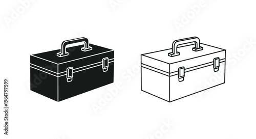 Black and white toolbox illustration Vector