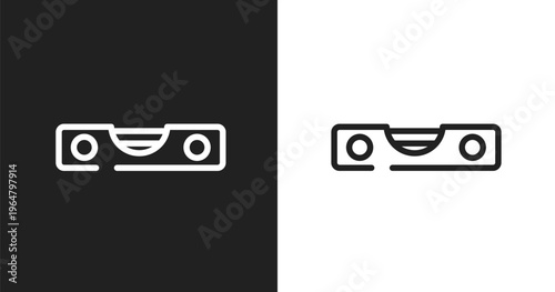 Level gauge icon. Linear black, white icon from tools and machinery collection. Outline level gauge vector. Thin line symbol isolated on white and black background