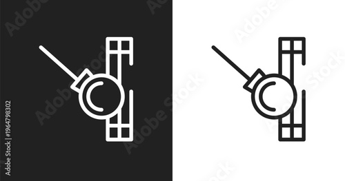 Demolishing ball icon. Linear black, white icon from hand drawn construction collection. Outline demolishing ball vector. Thin line symbol isolated on white and black background
