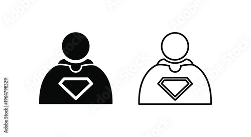 Superman logo icon black white Vector